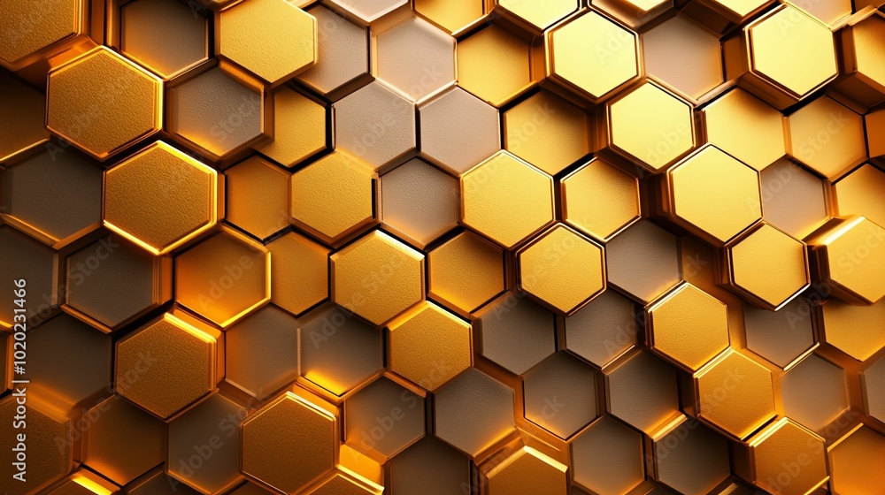 Abstract Golden Hexagonal Pattern Abstract Golden Hexagonal Pattern