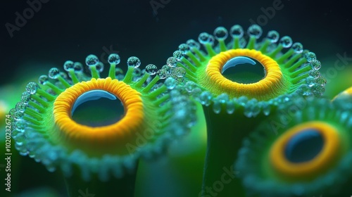 Close-Up Macro Photography of a Delicate Flower with Water Droplets