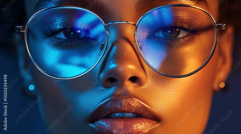 Close Up Portrait of a Woman Wearing Glasses Close Up Portrait of a Woman Wearing Glasses
