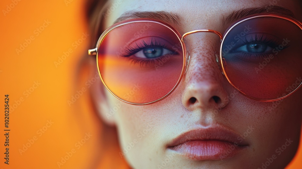 Close Up Portrait of a Woman Wearing Sunglasses Close Up Portrait of a Woman Wearing Sunglasses
