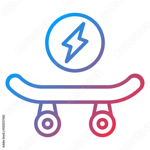 Electric Skateboard Icon Style