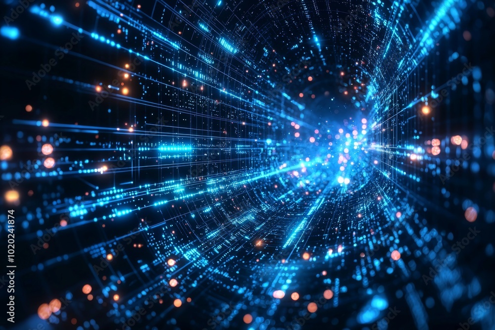 Digital Technology background of data and network created with Generative AI Digital Technology background of data and network created with Generative AI