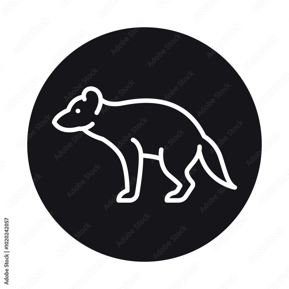 Tasmanian devil black line illustration. Animals of Australia. Tasmanian devil black line illustration. Animals of Australia.