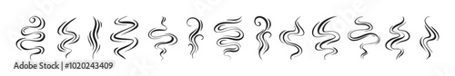 Smoke, aroma lines icon. Doodle Wavy Smoke lines symbol sketch style hand drawn