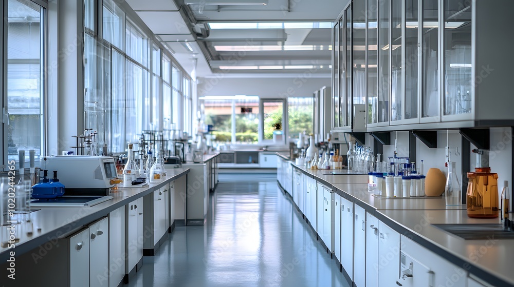 47. A laboratory emphasizing the importance of chemical safety with fume hoods 47. A laboratory emphasizing the importance of chemical safety with fume hoods