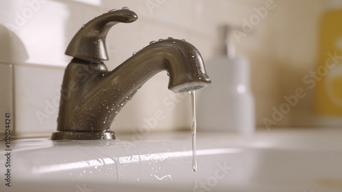 Close-up of a leaking faucet dripping water onto a white porcelain sink, highlighting the urgency of fixing a product issue.