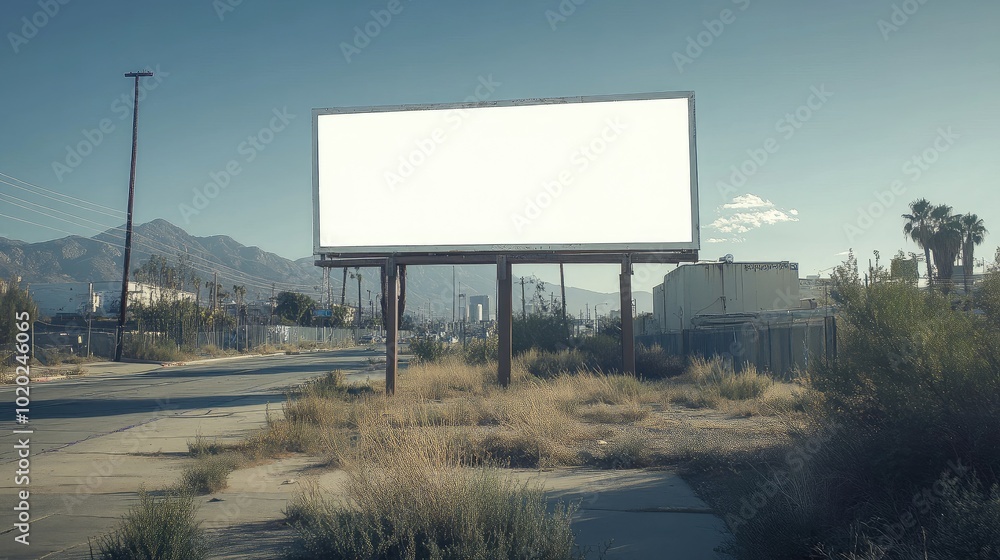 Urban billboard featuring a white screen, standing tall against a city backdrop, and plenty of copy space for ads. Urban billboard featuring a white screen, standing tall against a city backdrop, and plenty of copy space for ads.