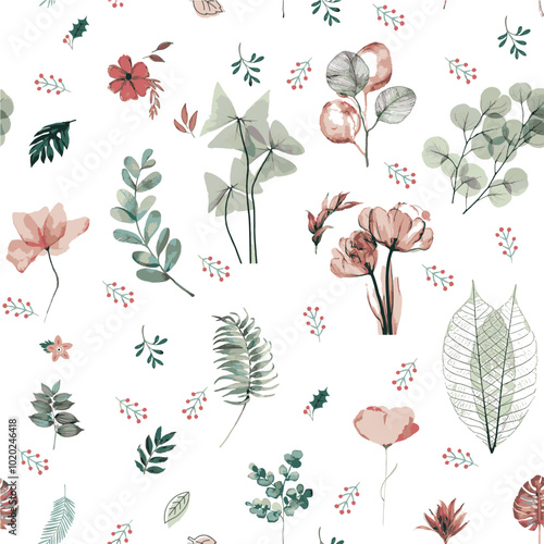 Wallpaper Mural flower patterns in nature continuous pattern colorful trend crispy flower designs Torontodigital.ca