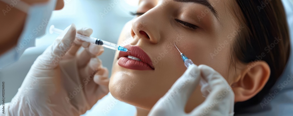 Detailed view of a healthcare worker administering a flu shot ultra-high detail Detailed view of a healthcare worker administering a flu shot ultra-high detail