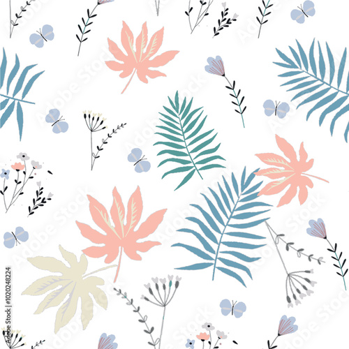 Wallpaper Mural flower patterns in nature continuous pattern colorful trend crispy flower designs Torontodigital.ca