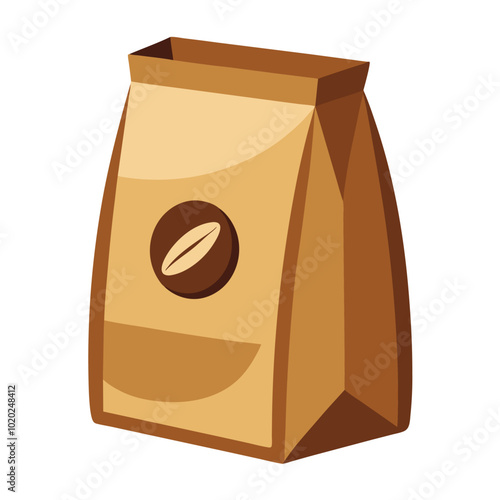 Fresh coffee in a paper bag vector illustration isolated on a white background