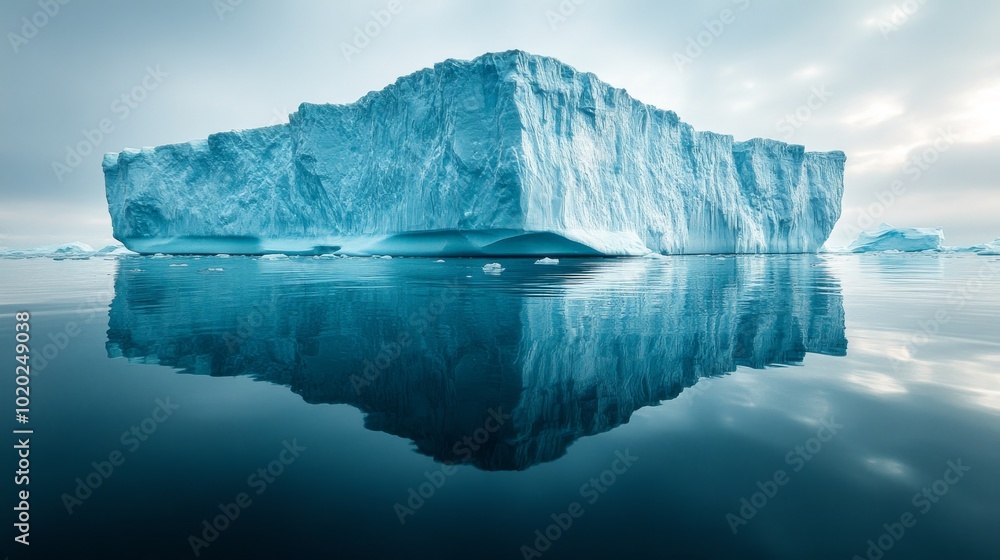 A Majestic Iceberg Reflecting in Tranquil Arctic Waters