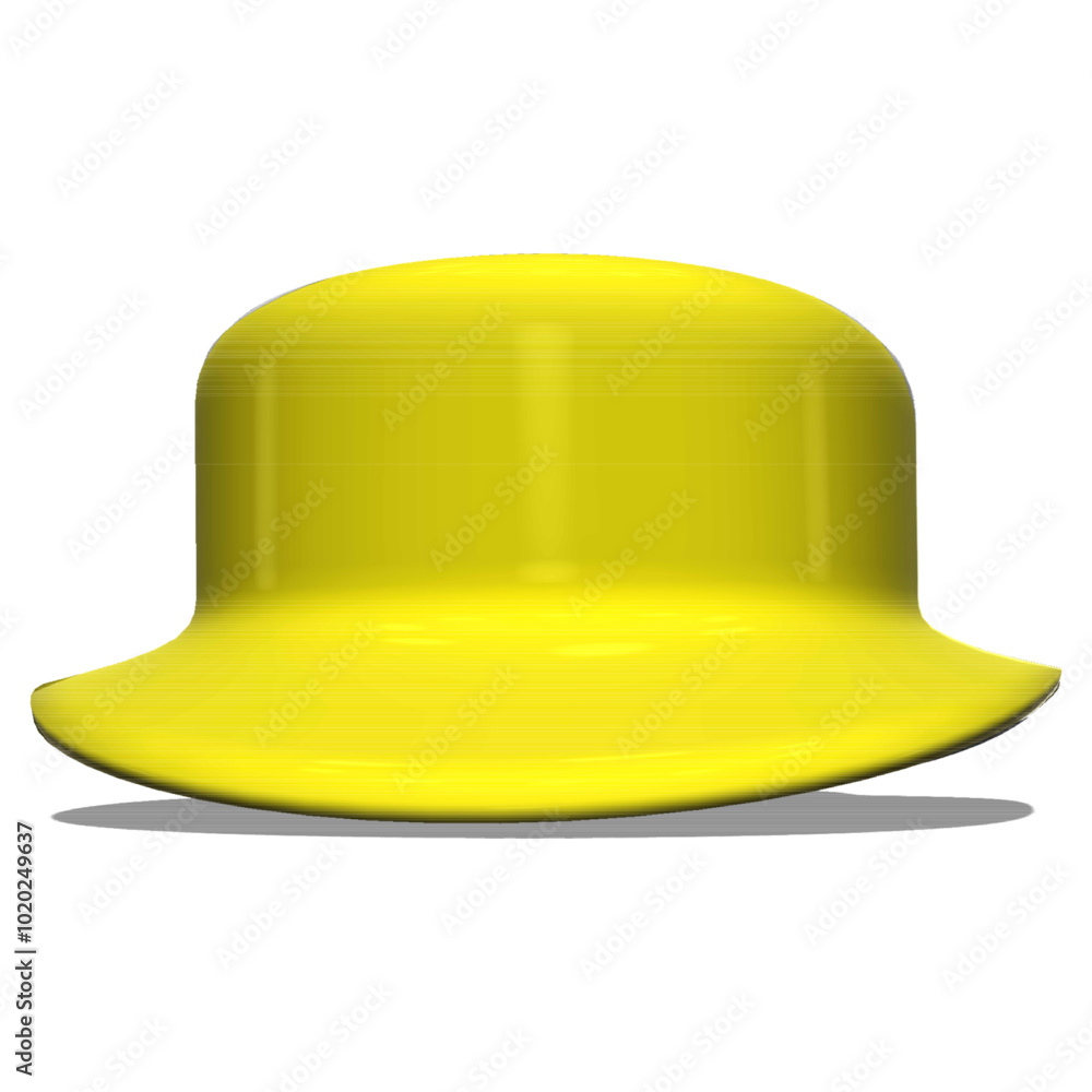 Fototapeta premium Yellow Glossy Bucket Hat 3D