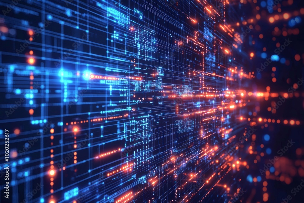Digital Technology background of data and network created with Generative AI Digital Technology background of data and network created with Generative AI