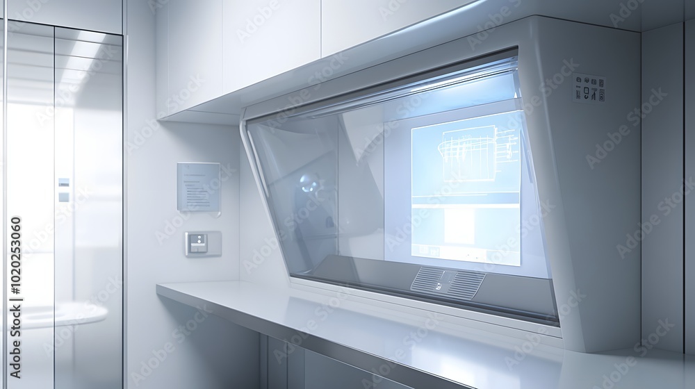 33. A fume hood with a touchscreen interface for user control 33. A fume hood with a touchscreen interface for user control