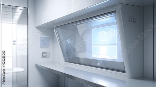 33. A fume hood with a touchscreen interface for user control