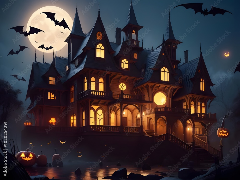 Bright and scary Halloween themed images for design purposes. Includes the following elements: Pumpkin: Jack-o-lantern with different facial expressions, glowing from within. Ghost: Translucent ghost Bright and scary Halloween themed images for design purposes. Includes the following elements: Pumpkin: Jack-o-lantern with different facial expressions, glowing from within. Ghost: Translucent ghost