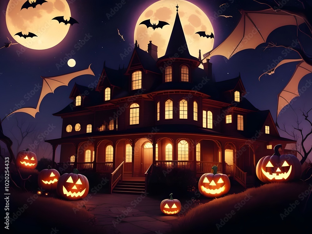 Bright and scary Halloween themed images for design purposes. Includes the following elements: Pumpkin: Jack-o-lantern with different facial expressions, glowing from within. Ghost: Translucent ghost Bright and scary Halloween themed images for design purposes. Includes the following elements: Pumpkin: Jack-o-lantern with different facial expressions, glowing from within. Ghost: Translucent ghost