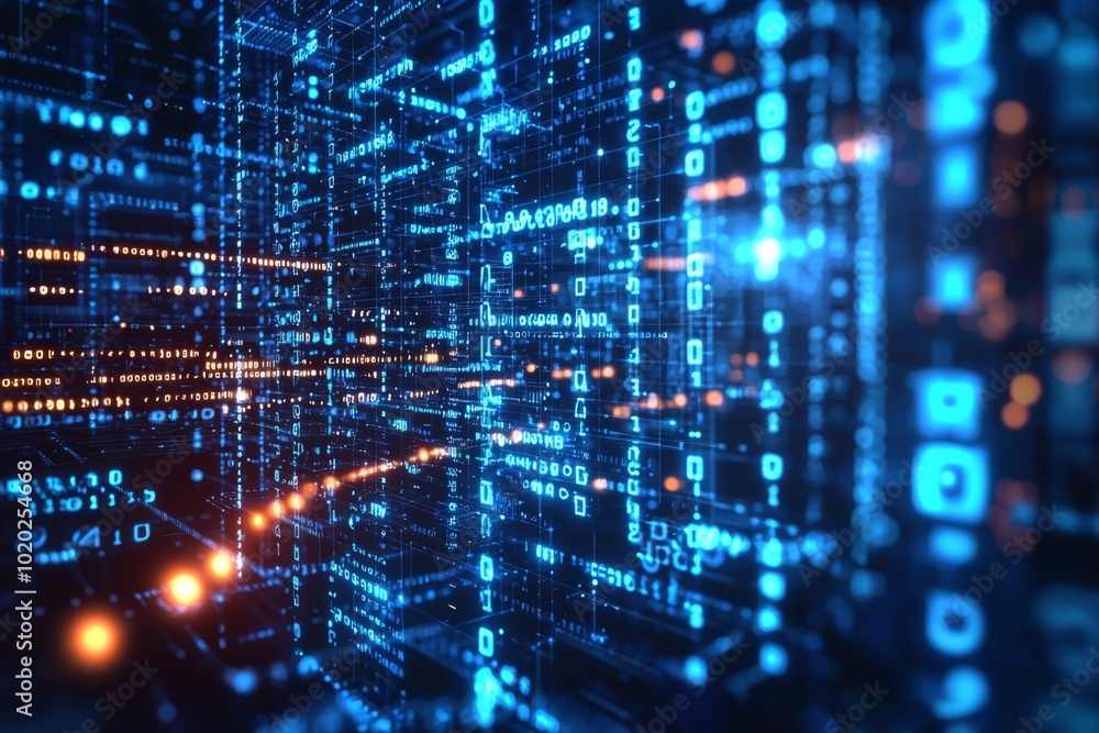 Digital Technology background of data and network created with Generative AI Digital Technology background of data and network created with Generative AI