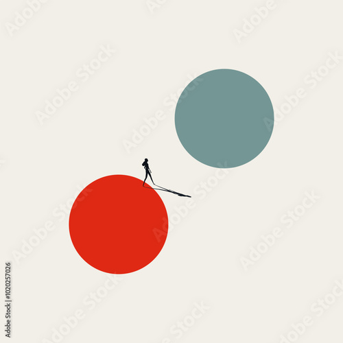 Career change, business vector concept. Symbol of new opportunity, job, decision. Minimal design eps10 illustration.