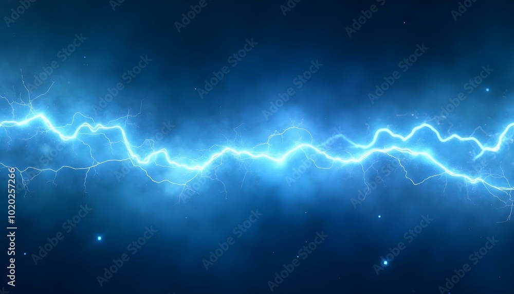 Abstract blue lightning bolt streaks across a dark, starry background. Abstract blue lightning bolt streaks across a dark, starry background.