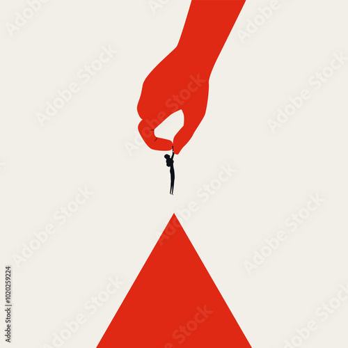 Pick talent business vector concept. Symbol of hiring, recruitment, head hunter and candidate. Minimal design eps10 illustration.