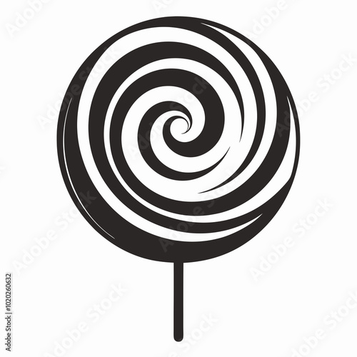 Round lollipop silhouette vector illustration 