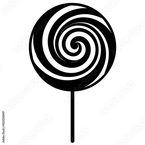 Round lollipop silhouette vector illustration 