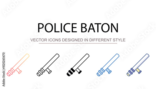 Police Baton icon design with white background stock illustration