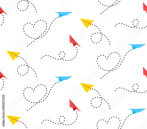 plane papper pattern outline vector design