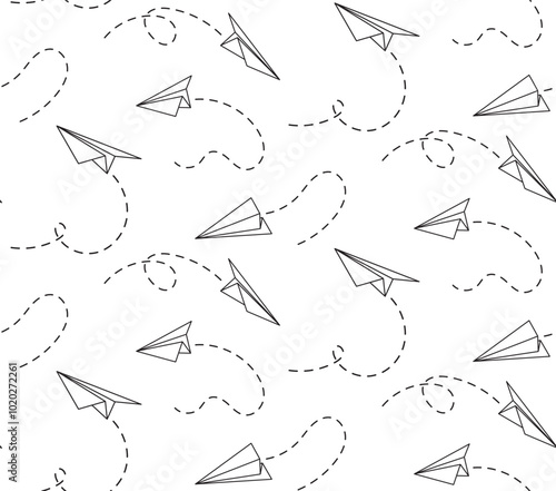 plane papper pattern outline vector design