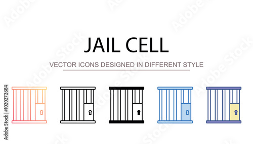 Jail Cell icon design with white background stock illustration