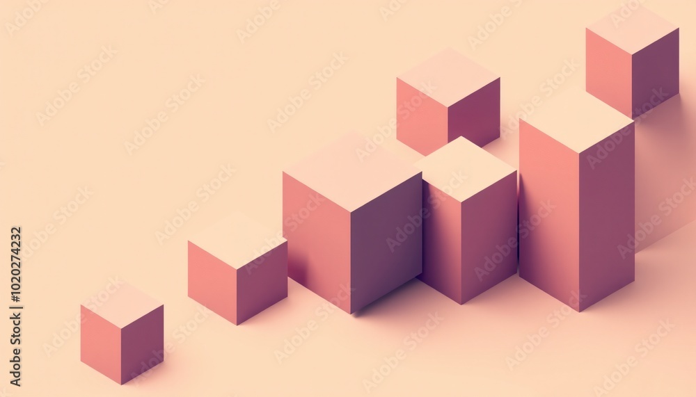 Obraz premium Minimalist Isometric Shapes