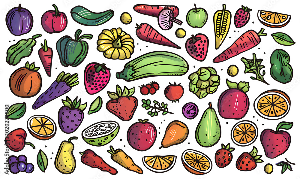 vegetable and fruits photo or illustrator on white background vegetable and fruits photo or illustrator on white background