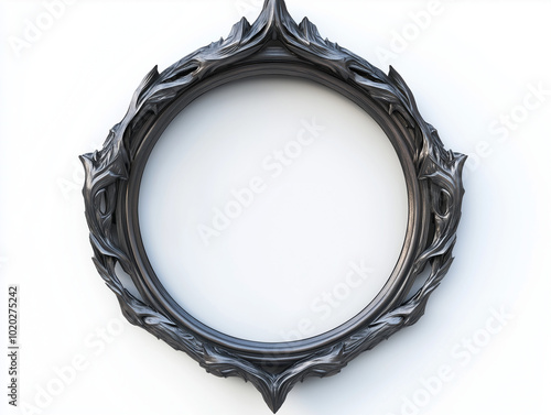 Simple modern fantasy token frame, empty on white background