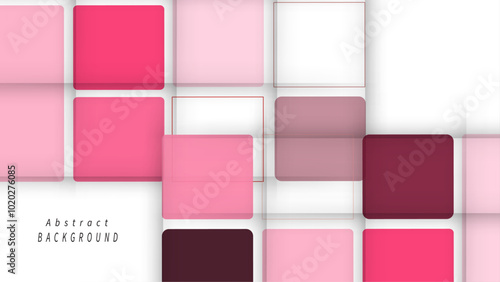 Abstract Geometric Design in Shades of Pink and White