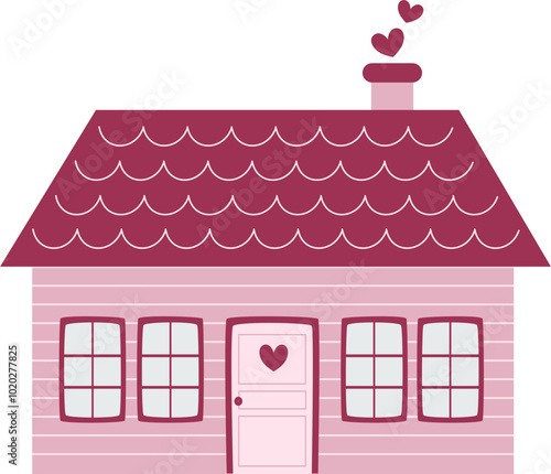 Hand drawn cute house flat vector