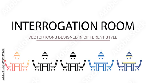 Interrogation Room icon design with white background stock illustration
