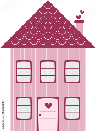 Hand drawn cute house flat vector