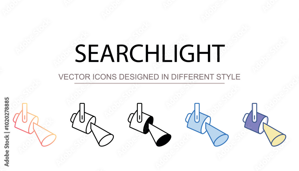 Fototapeta premium Searchlight icon design with white background stock illustration