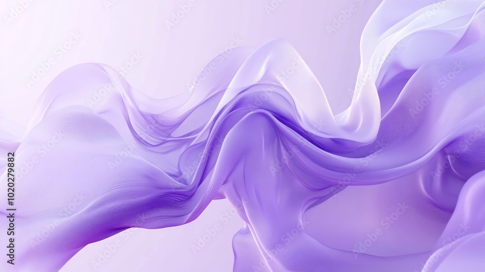 Obraz premium Abstract purple and white flowing fabric with a soft, dreamy, and elegant look.