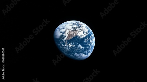 Earth from Space Showing North and South America, with Clouds and Oceans