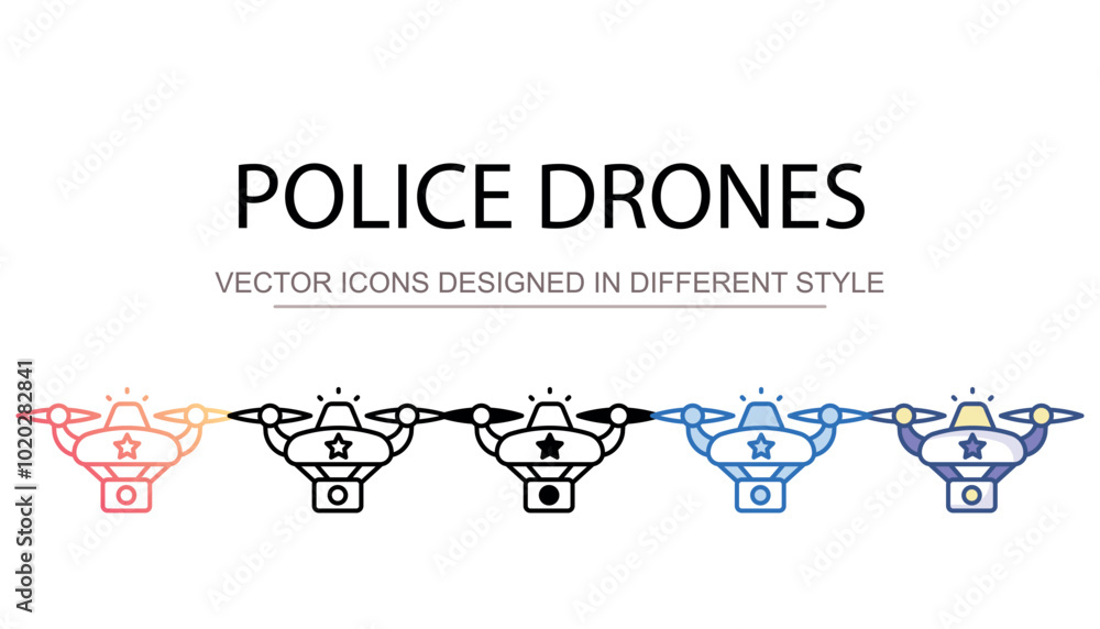 Φωτογραφία Police Drones icon design with white background stock illustration