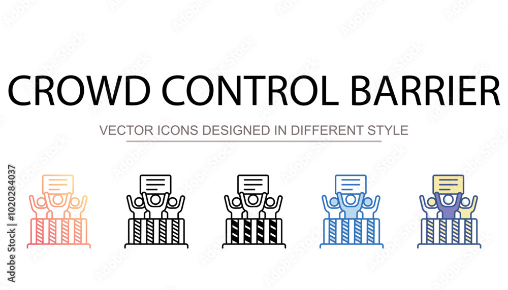 Fototapeta premium Crowd Control Barrier icon design with white background stock illustration