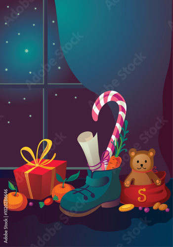 Gifts from Saint Nicholas near the window