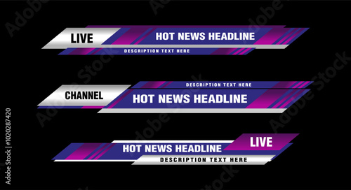 lower thirds vector of Breaking headline news bar layout design template for Television,Video streaming modern