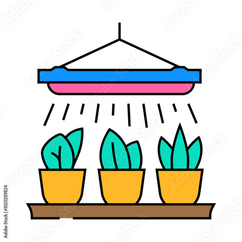 grow lights urban gardening line icon vector. grow lights urban gardening sign. isolated symbol illustration