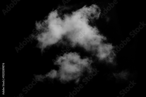 Isolated Cloud on Black Background