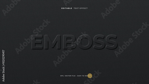 Embossed text effect, realistic paper cut on black paper