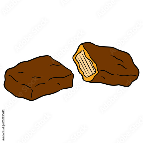 biscuit chocolate caramel illustration hand drawn isolated vector